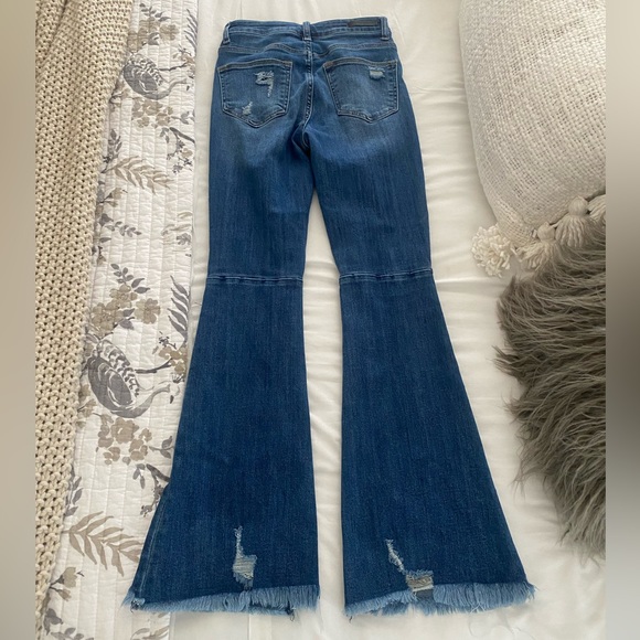 Risen Flare Distressed High Rise Jeans - Picture 7 of 12